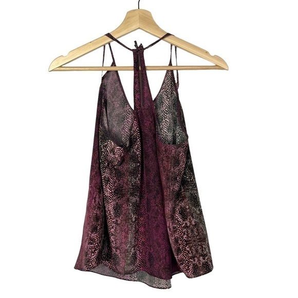 Rory Beca Purple Snake Print Silk Tank Top XS - Picture 3 of 4
